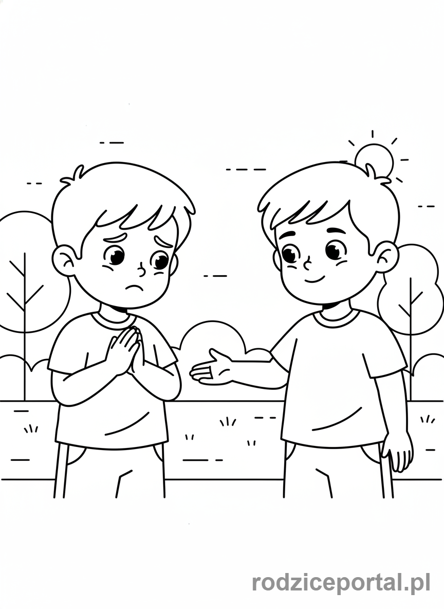 Kolorowanka Empatia Ćwiczenia - Przepraszanie i wybaczanie