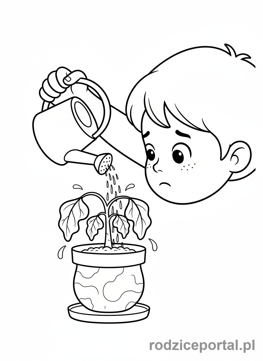 Kolorowanka Empatia Ćwiczenia - Troska o roślinę