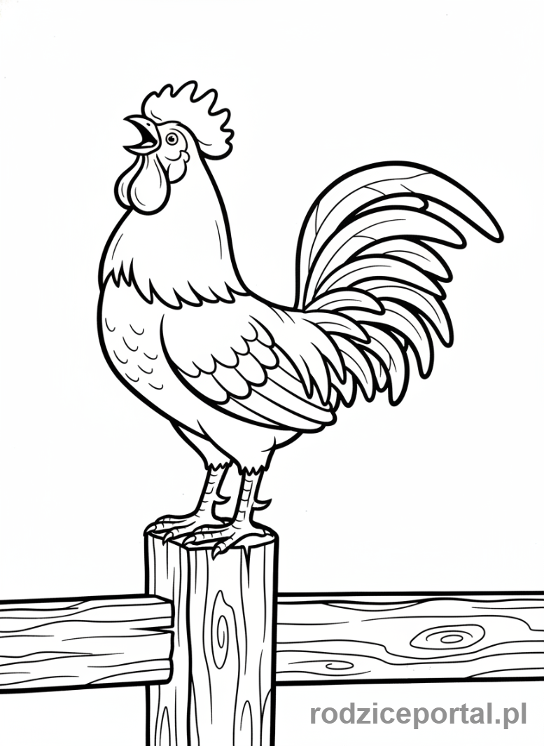 Kolorowanka Farma - Kogut piejący