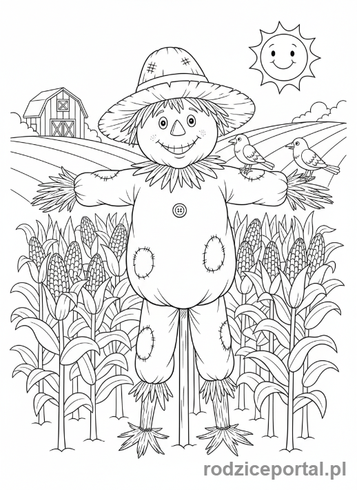 Kolorowanka Farma - Strach na wróble