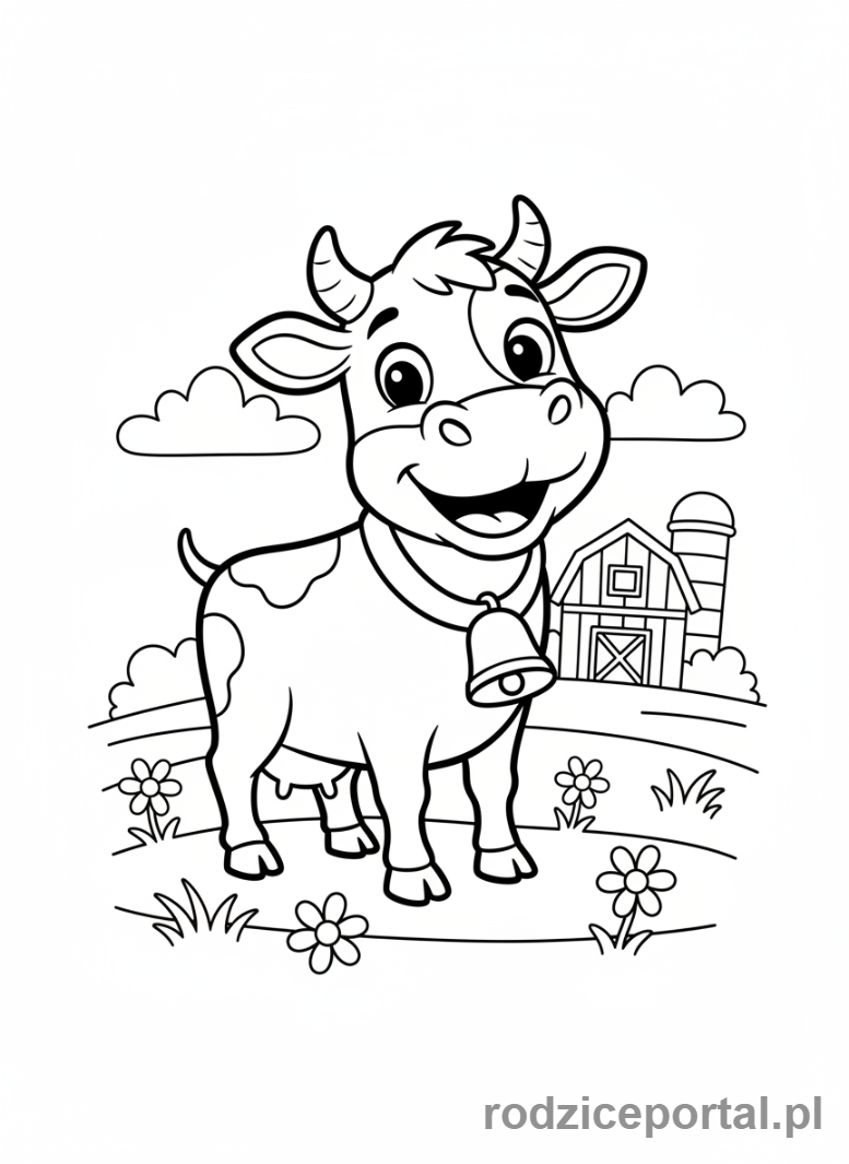 Kolorowanka Farma - Urocza krowa