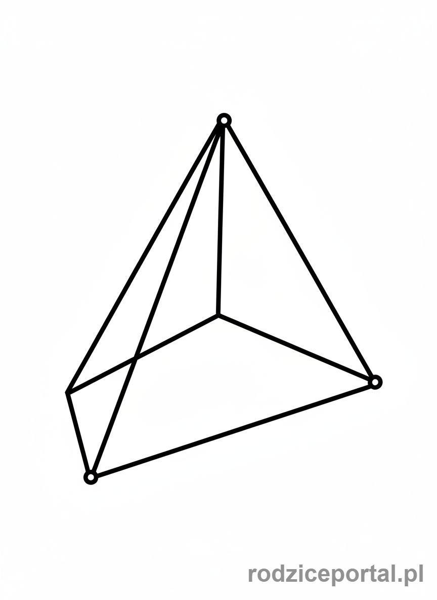 Kolorowanka Figury Przestrzenne - Graniastosłup z krawędziami