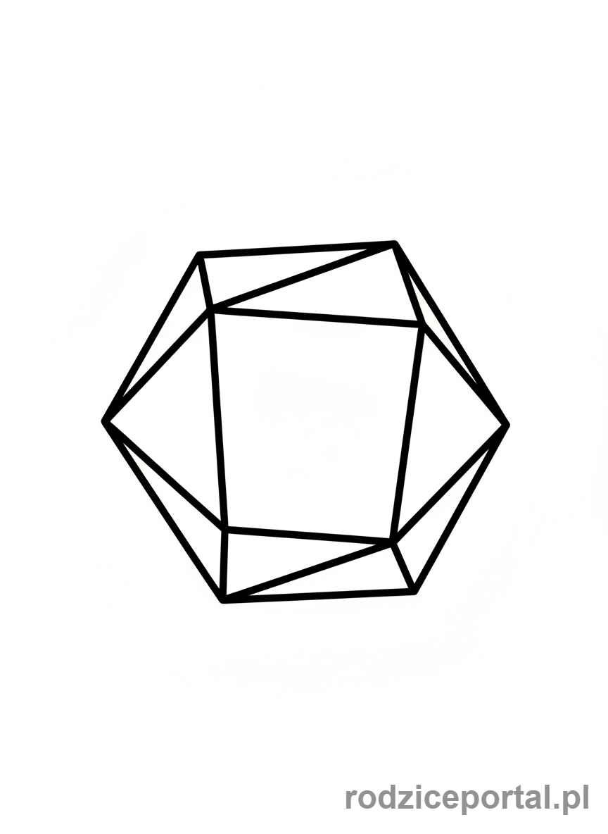 Kolorowanka Figury Przestrzenne - Ośmiościan unoszący się