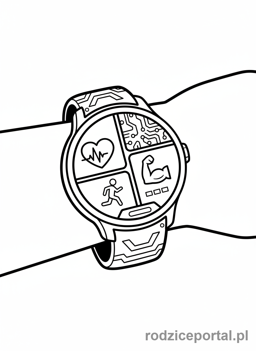 Kolorowanka Fitness - Zbliżenie na opaskę fitness