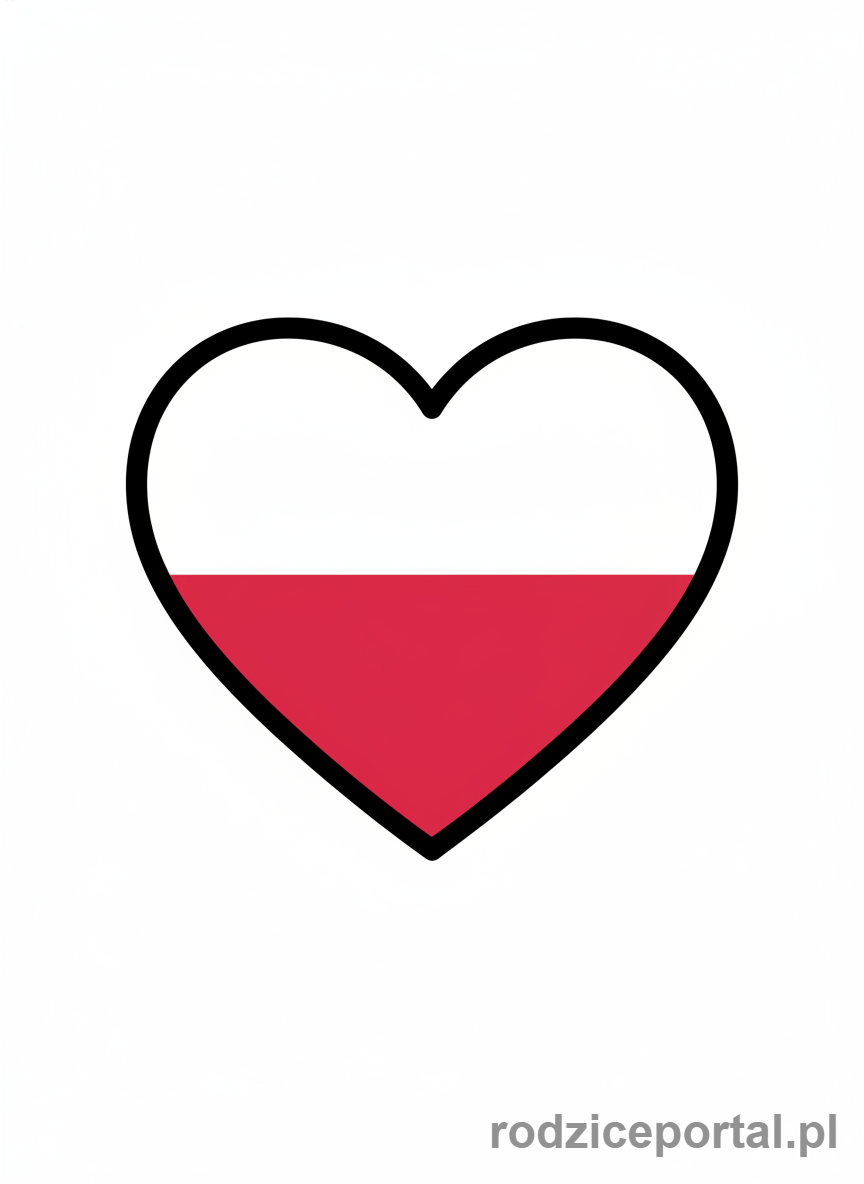 Kolorowanka Flaga Polski - Flaga_w_sercu