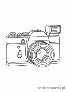 Kolorowanka Fotograf - Aparat fotograficzny, zbliżenie