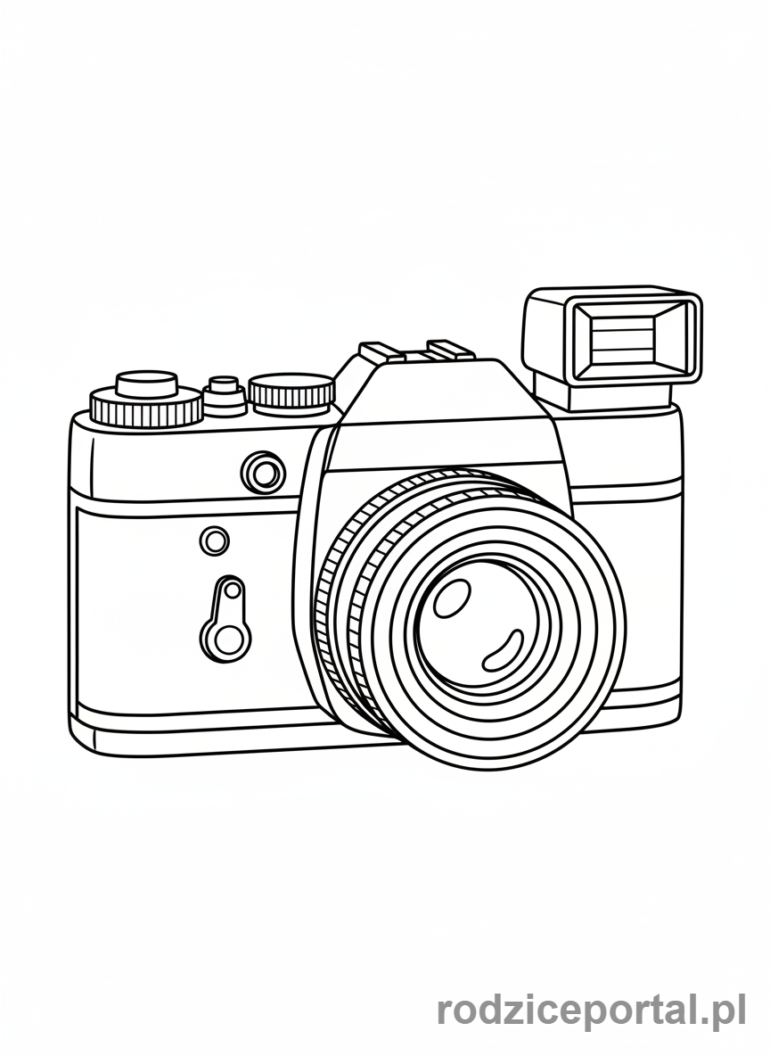 Kolorowanka Fotograf - Aparat fotograficzny, zbliżenie