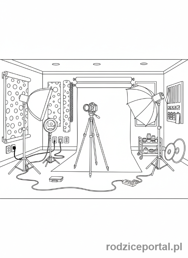 Kolorowanka Fotograf - Studio fotograficzne, sprzęt