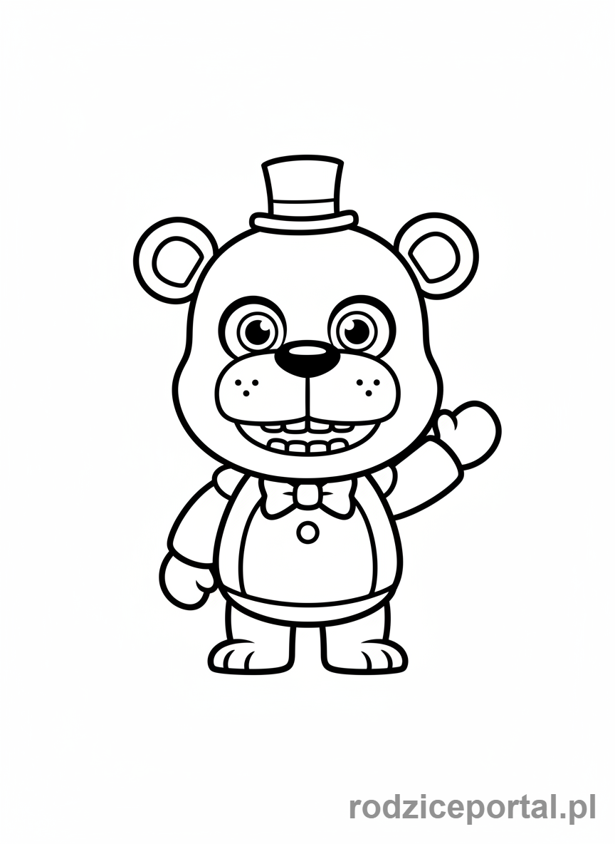 Kolorowanka Freddy Fazbear - Chibi Freddy Fazbear, uroczy