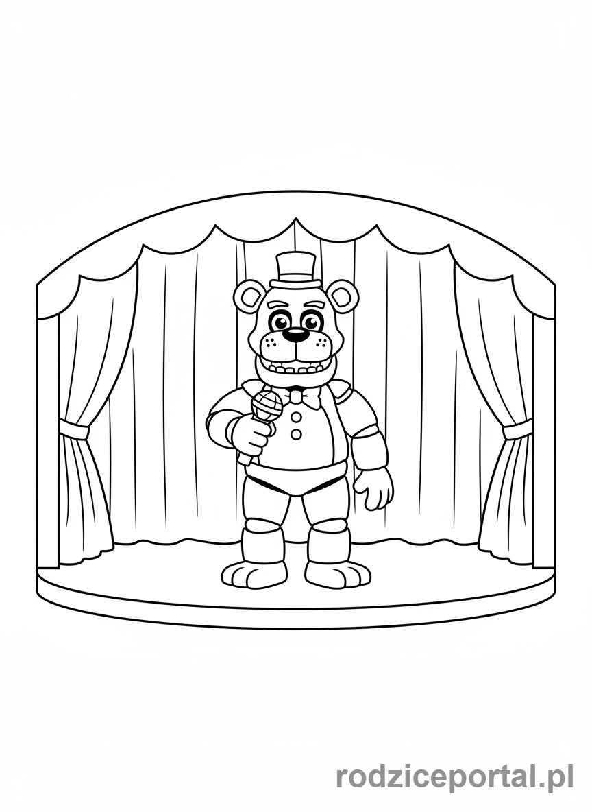 Kolorowanka Freddy Fazbear - Freddy Fazbear na scenie