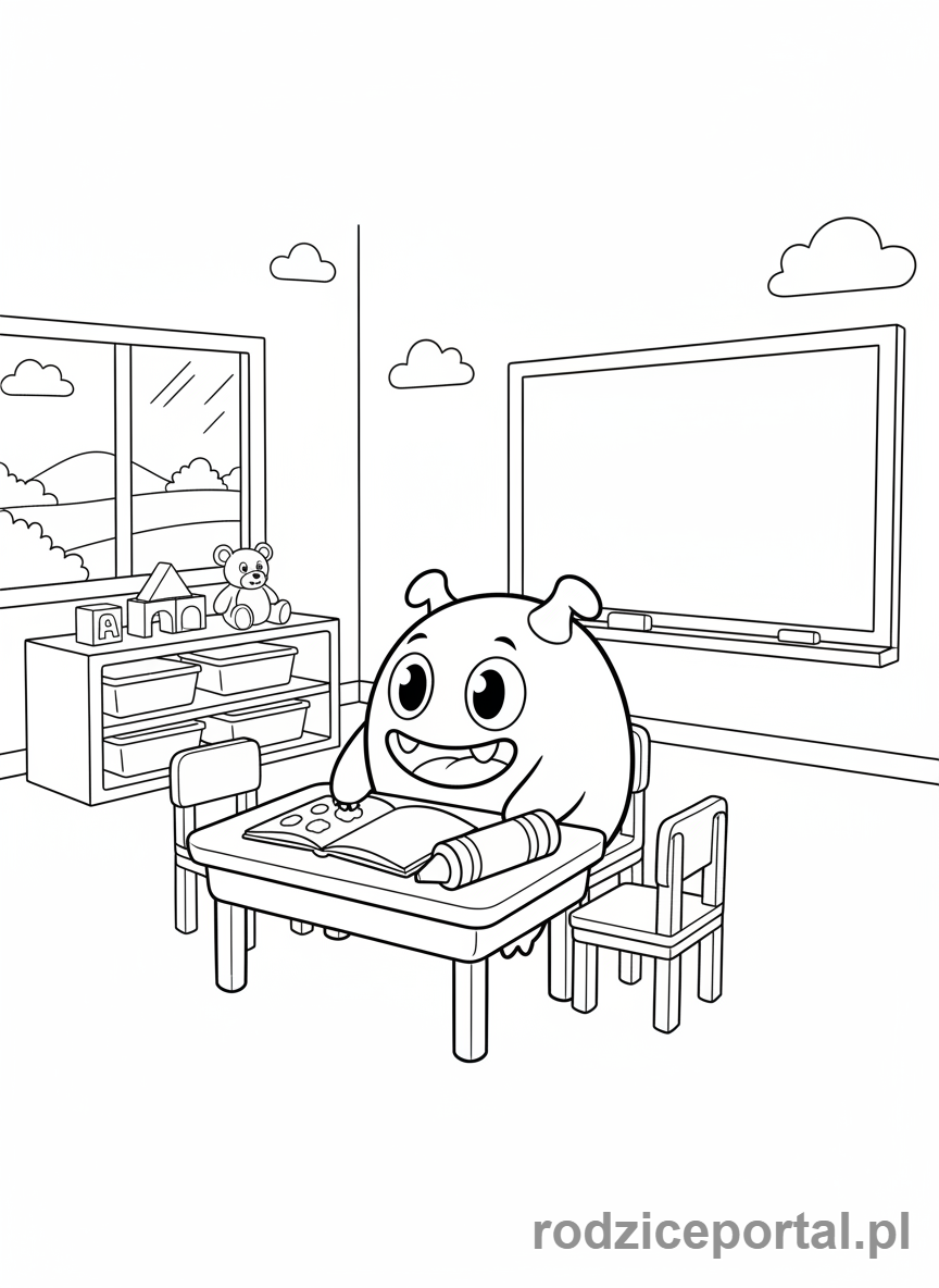 Kolorowanka Garten Of Banban - Banban w klasie