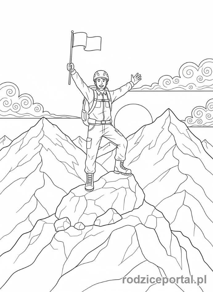 Kolorowanka Góry Zadania - Zdobycie szczytu