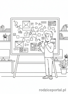 Kolorowanka Grafik - Grafik burza mózgów