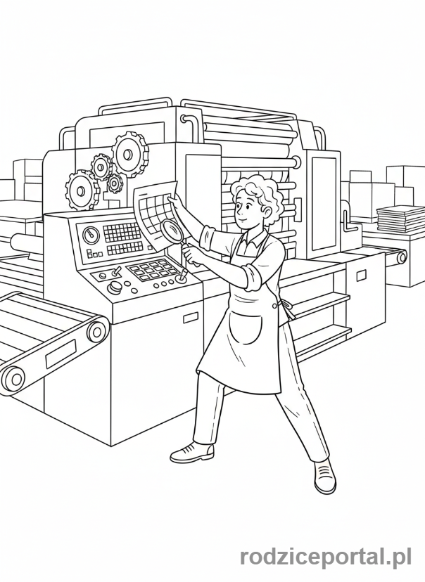 Kolorowanka Grafik - Grafik w drukarni