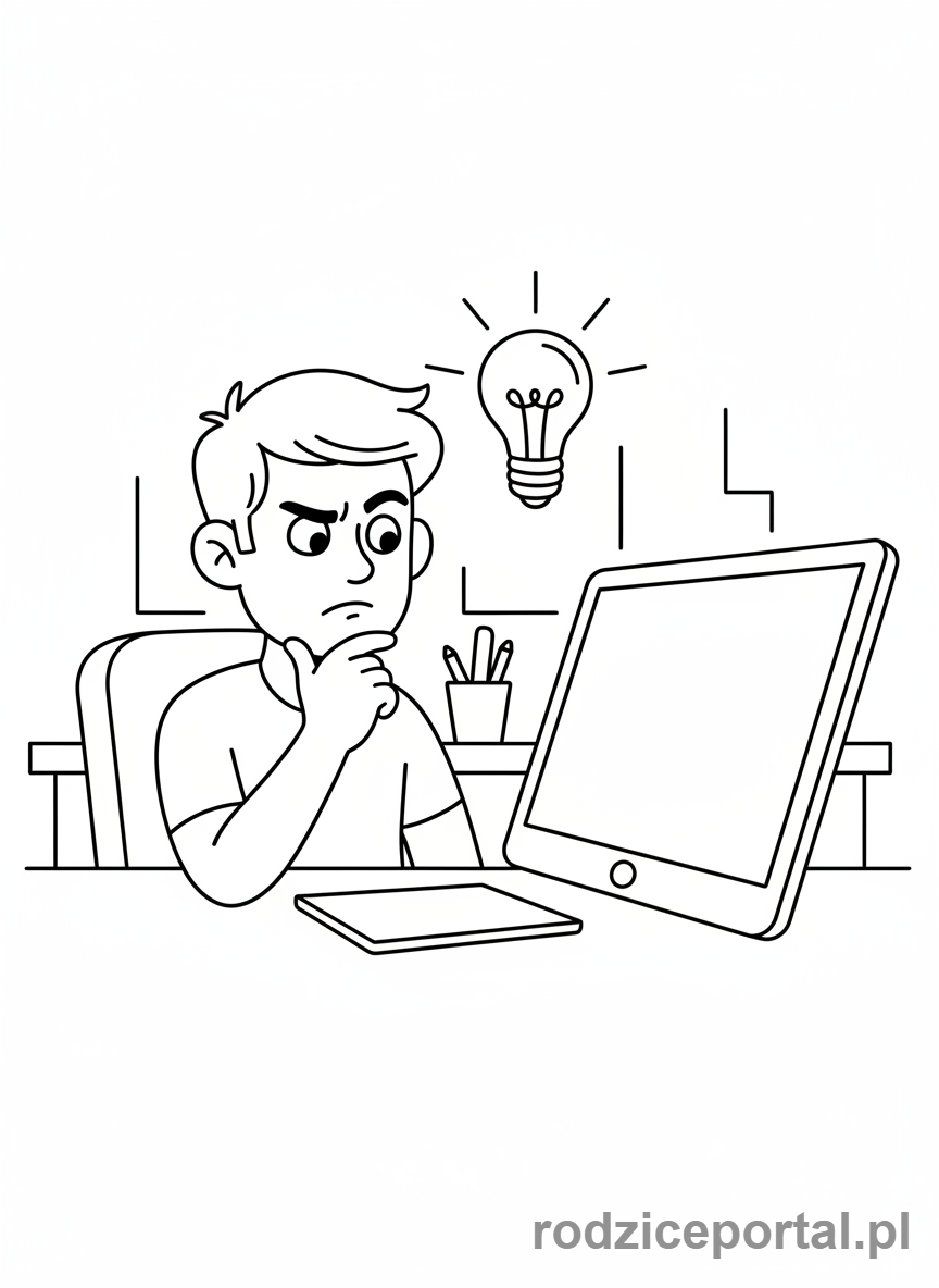 Kolorowanka Grafik - Pomysł na logo