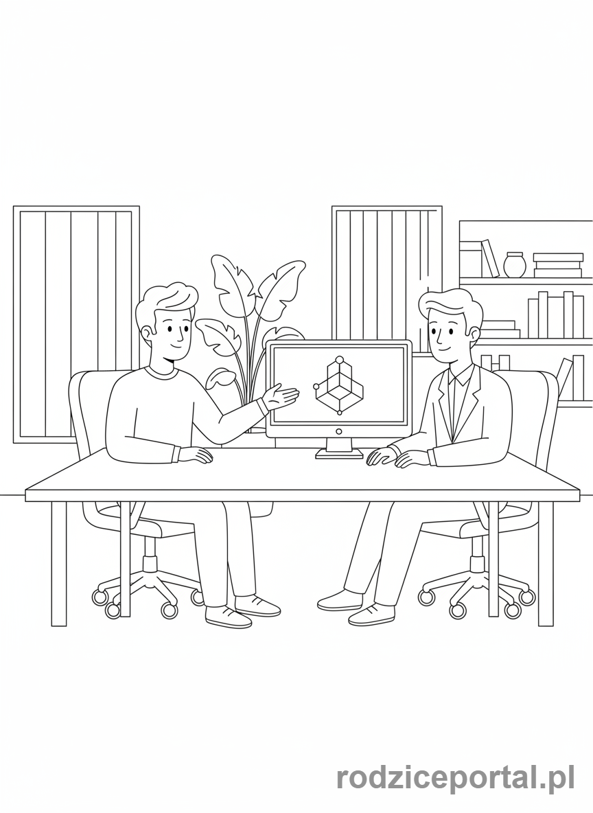 Kolorowanka Grafik - Prezentacja projektu klientowi