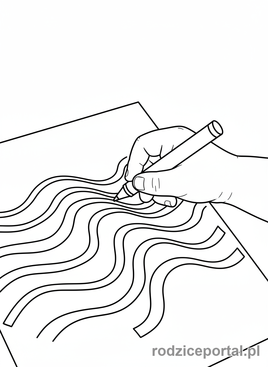 Kolorowanka Grafomotoryka - Faliste linie do śledzenia