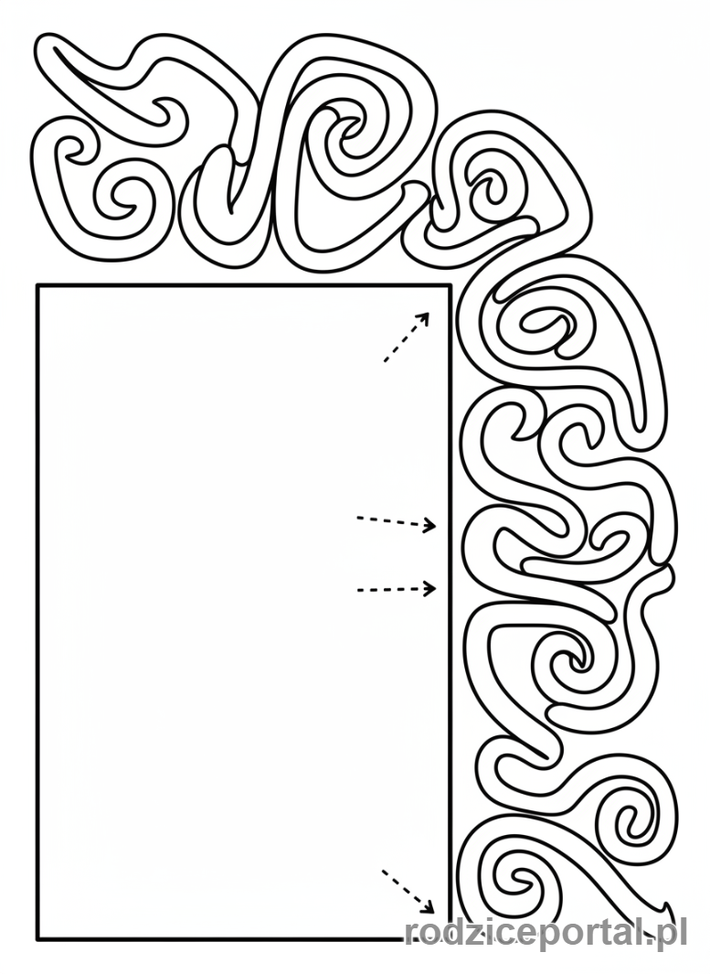 Kolorowanka Grafomotoryka - Powtarzanie wzoru - pętelki