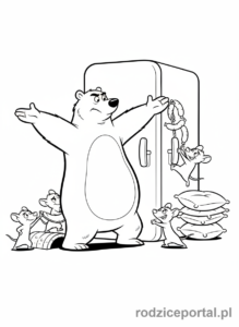 Kolorowanka Grizzy I Lemingi - Grizzy i Lemingi przy lodówce