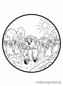 Kolorowanka Grizzy I Lemingi - Lemingi na miniskuciutku