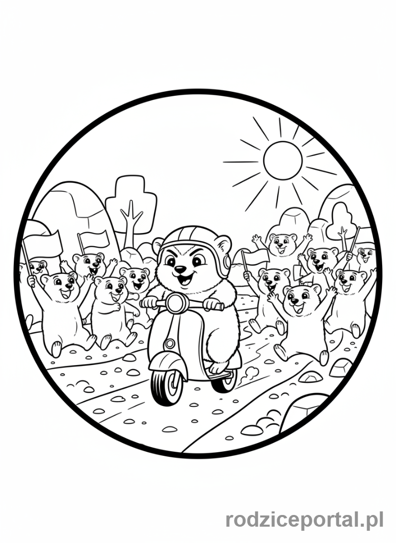 Kolorowanka Grizzy I Lemingi - Lemingi na miniskuciutku