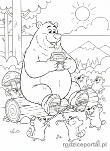 Kolorowanka Grizzy I Lemingi - Lemingi psocą Grizzy'emu