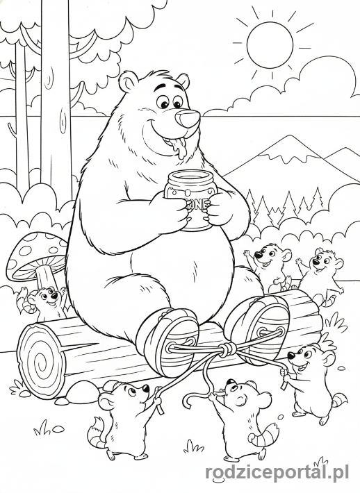 Kolorowanka Grizzy I Lemingi - Lemingi psocą Grizzy'emu