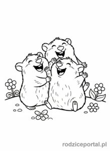 Kolorowanka Grizzy I Lemingi - Zbliżenie na roześmiane Lemingi