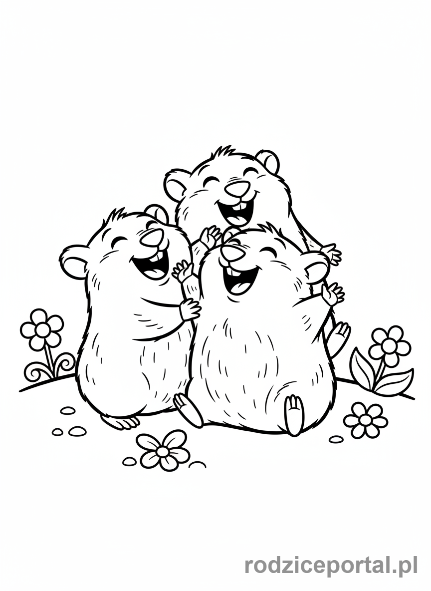 Kolorowanka Grizzy I Lemingi - Zbliżenie na roześmiane Lemingi