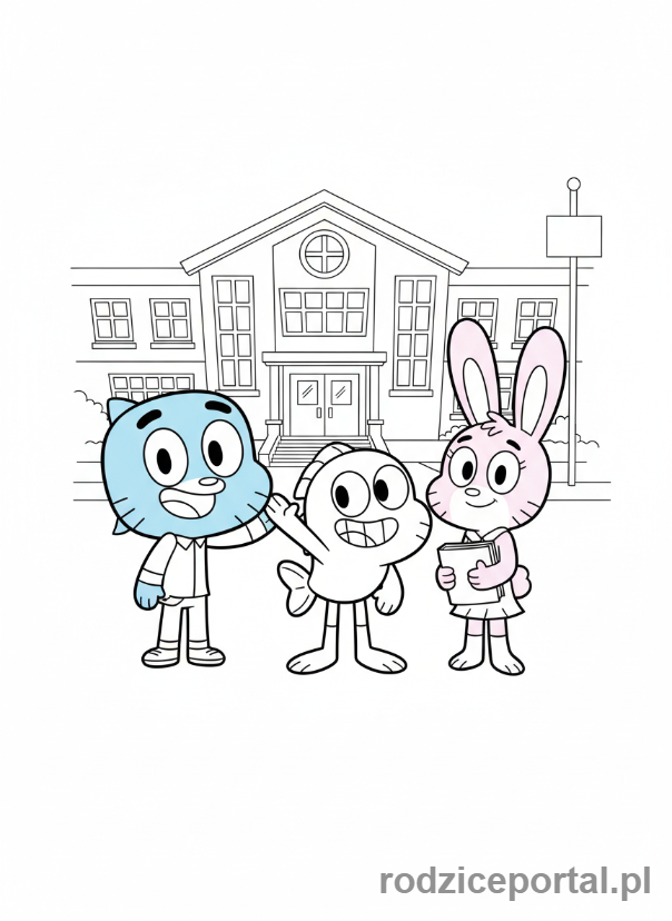 Kolorowanka Gumball - Gumball w szkole