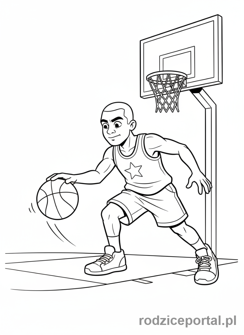 Kolorowanka Gumball - Tobias gra w kosza