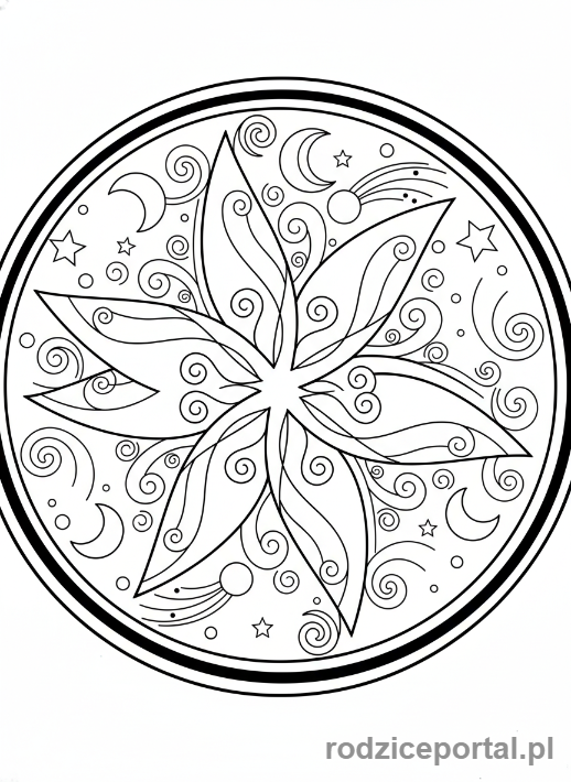 Kolorowanka Gwiazda Betlejemska - Stylizowana Gwiazda Betlejemska