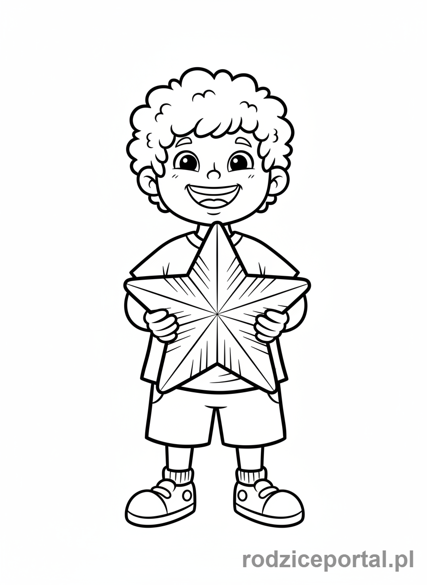 Kolorowanka Gwiazda - Dziecko z gwiazda