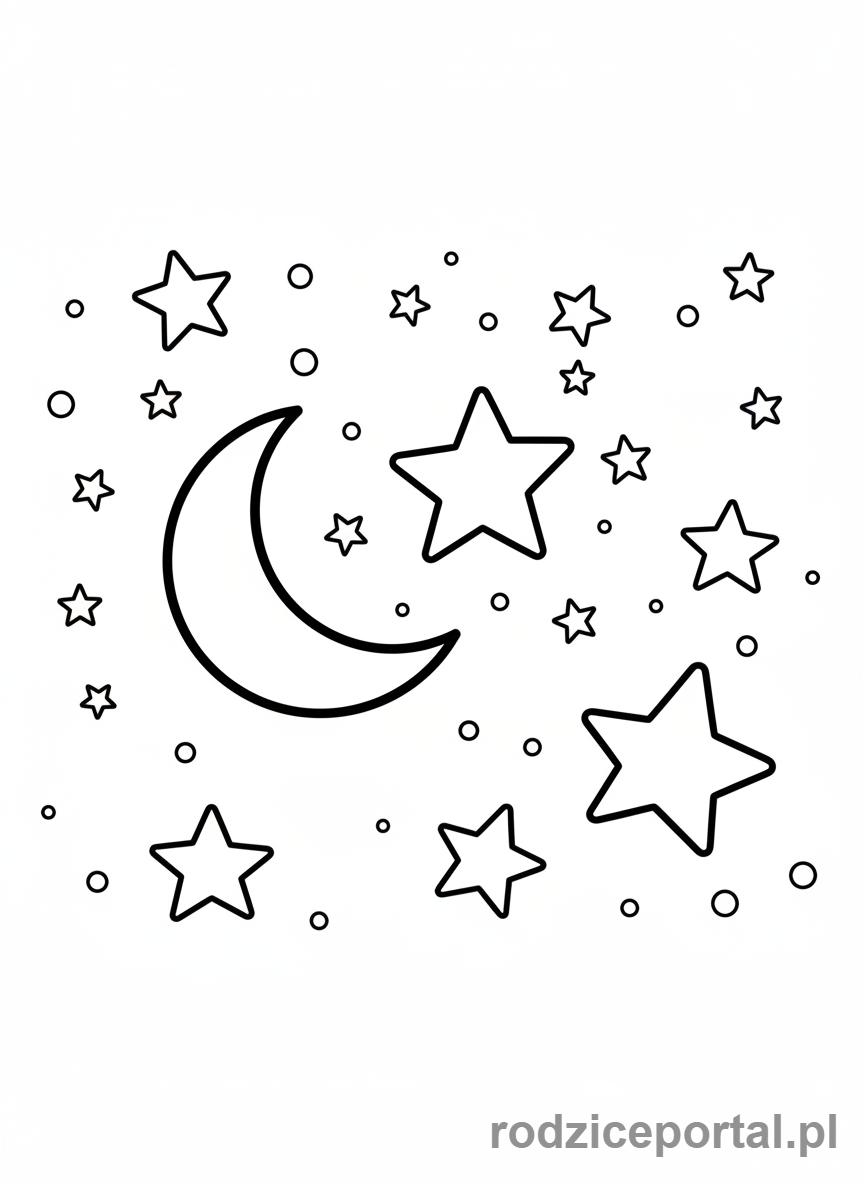 Kolorowanka Gwiazda - Gwiadziste niebo