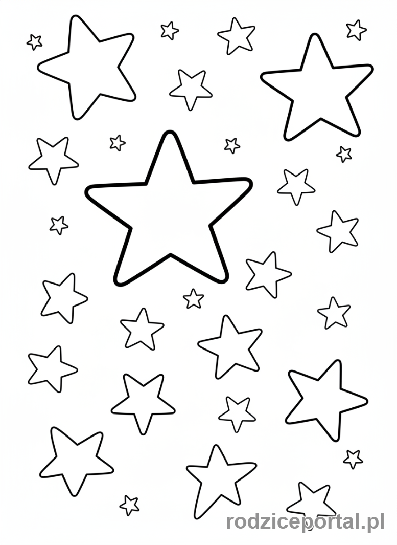 Kolorowanka Gwiazdki - Grupa gwiazdek