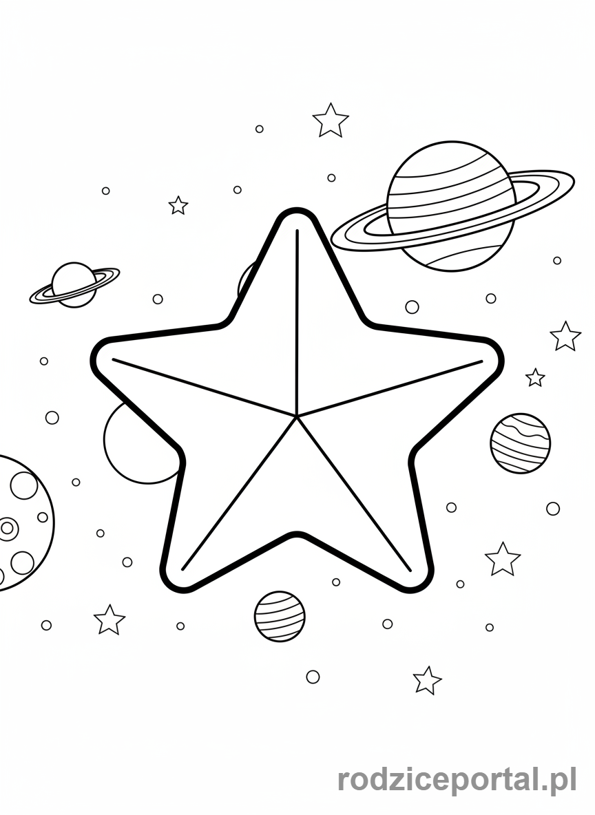 Kolorowanka Gwiazdki - Gwiazdka w kosmosie