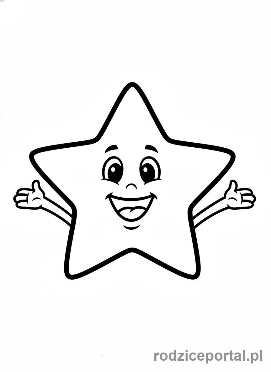 Kolorowanka Gwiazdki - Uśmiechnięta gwiazdka