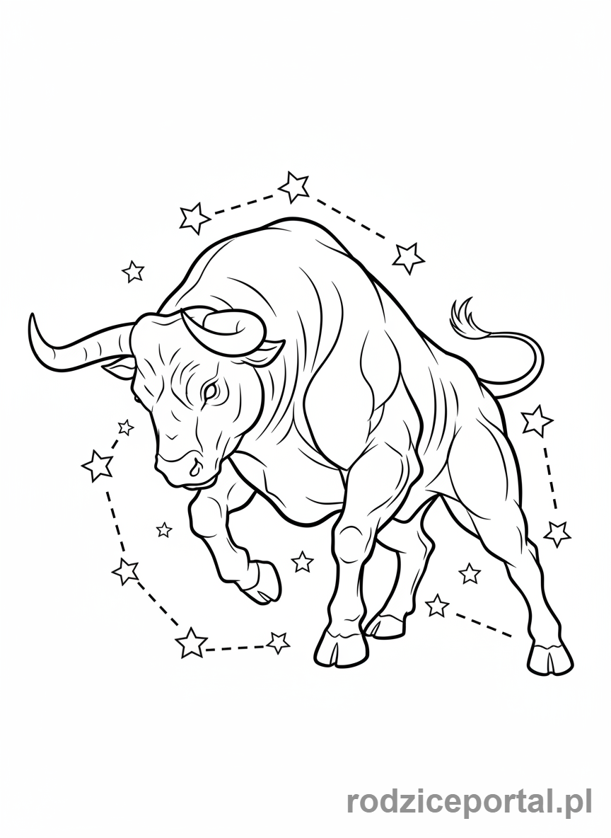 Kolorowanka Gwiazdozbiory - Byk Konstelacja