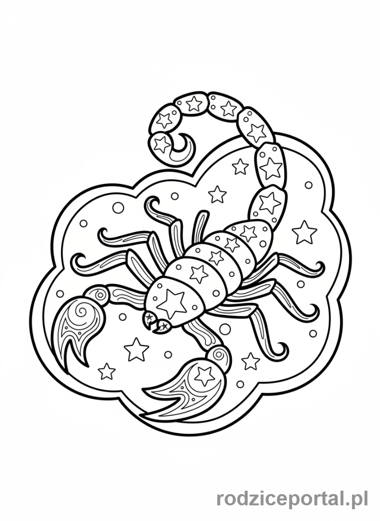 Kolorowanka Gwiazdozbiory - Skorpion Gwiazdozbior