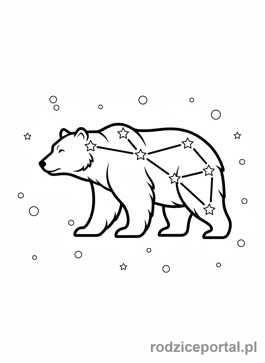 Kolorowanka Gwiazdozbiory - Wielka Niedzwiedzica