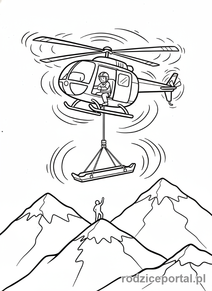 Kolorowanka Helikopter - Helikopter ratunkowy