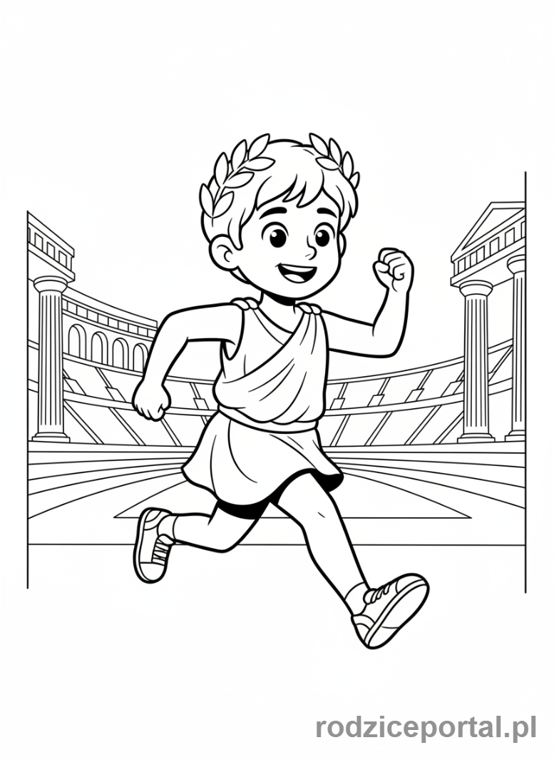 Kolorowanka Historia Dla Dzieci - Dziecko na Igrzyskach Olimpijskich