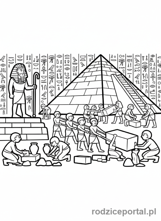 Kolorowanka Historia Dla Dzieci - Faraon i piramidy