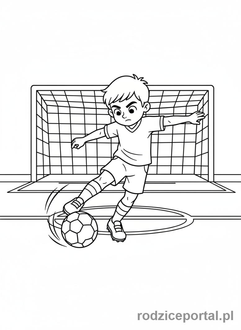 Kolorowanka Hobby Dzieci - Chłopiec gra w piłkę