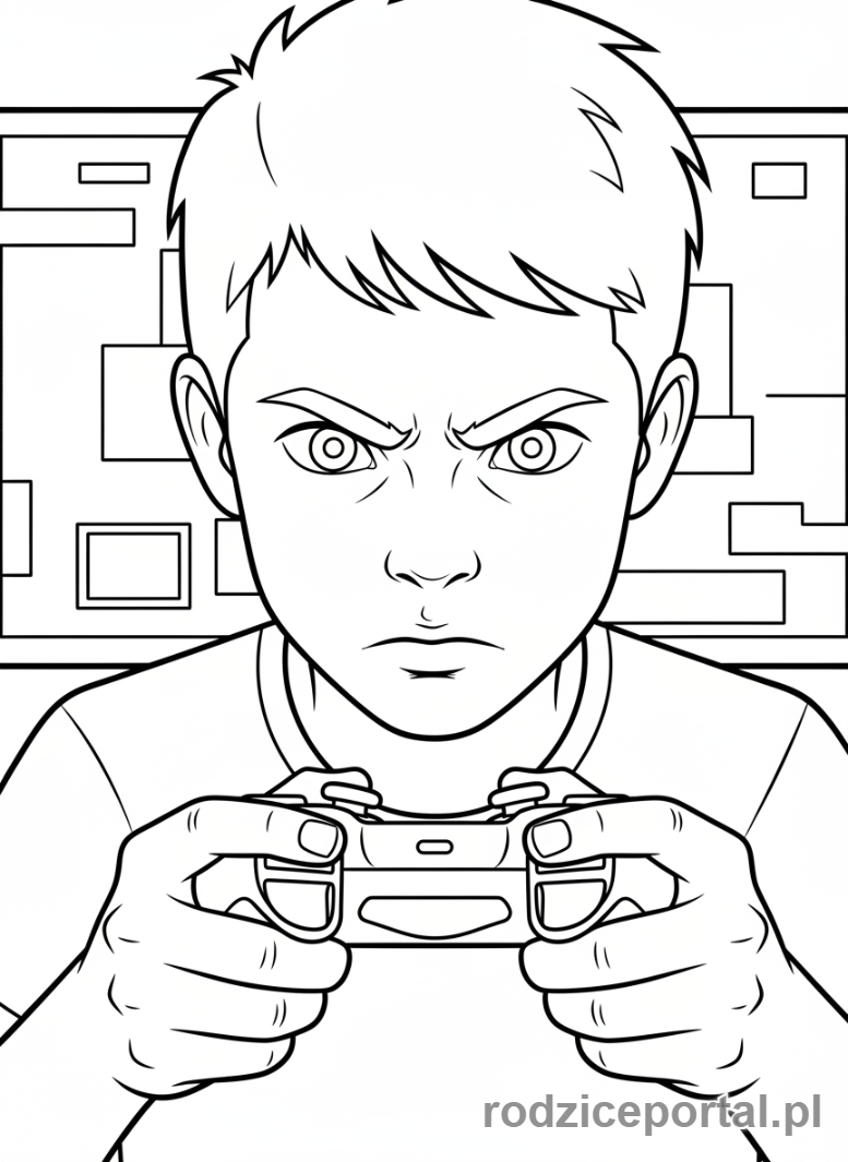 Kolorowanka Hobby - Nastolatek grający w gry wideo