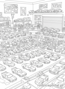Kolorowanka Hot Wheels - Garaż Hot Wheels