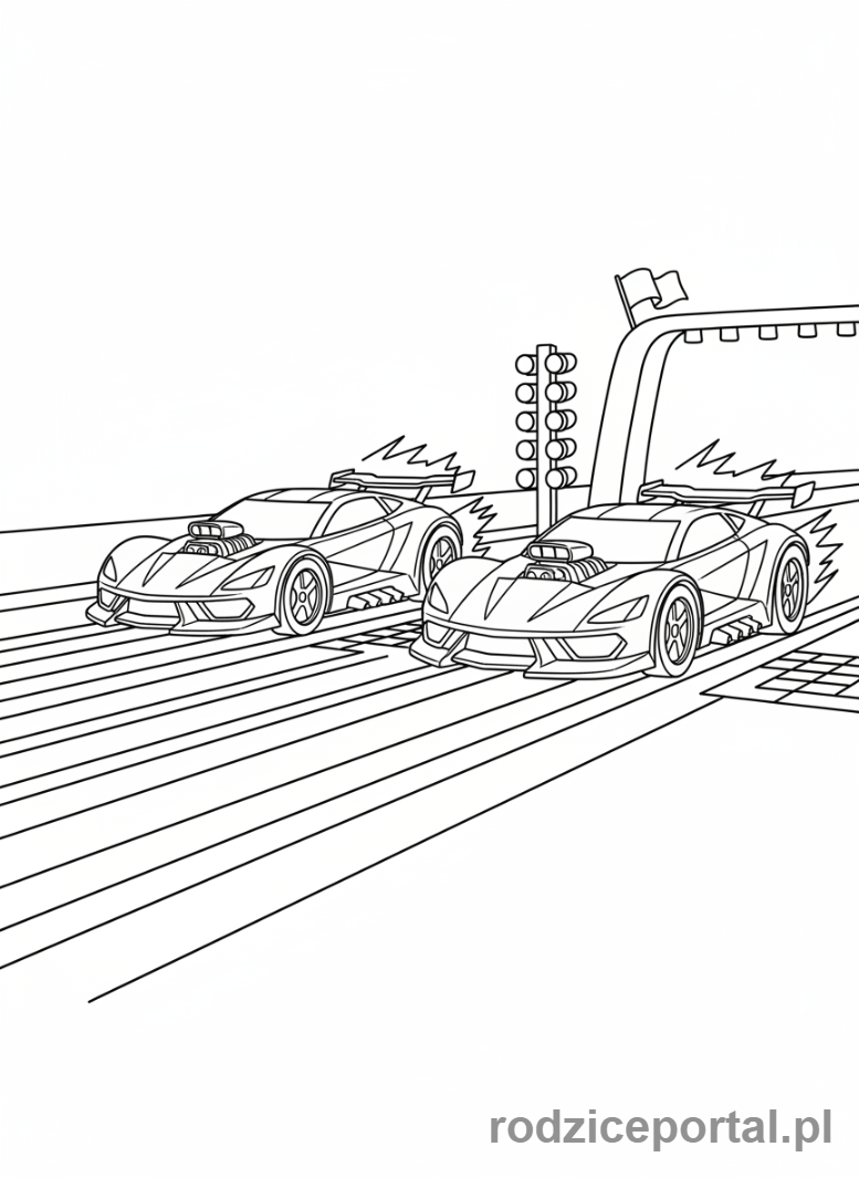 Kolorowanka Hot Wheels - Hot Wheels drag race