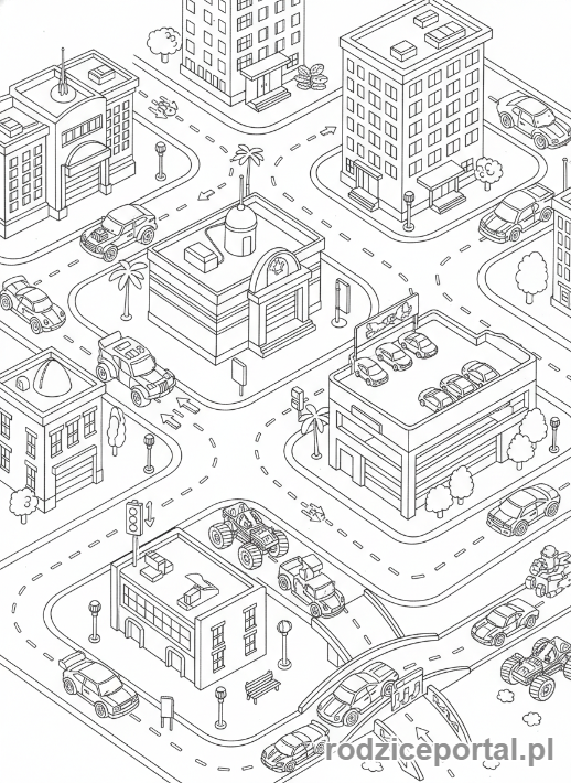 Kolorowanka Hot Wheels - Hot Wheels miasto