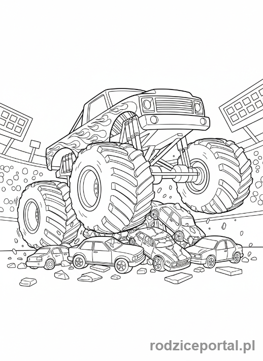 Kolorowanka Hot Wheels - Hot Wheels monster truck