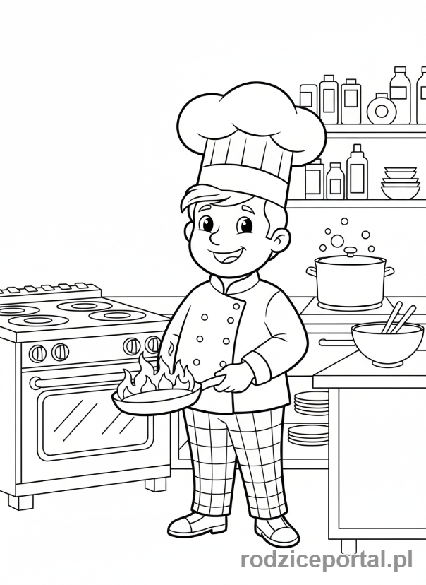 Kolorowanka Hotel - Kucharz w kuchni